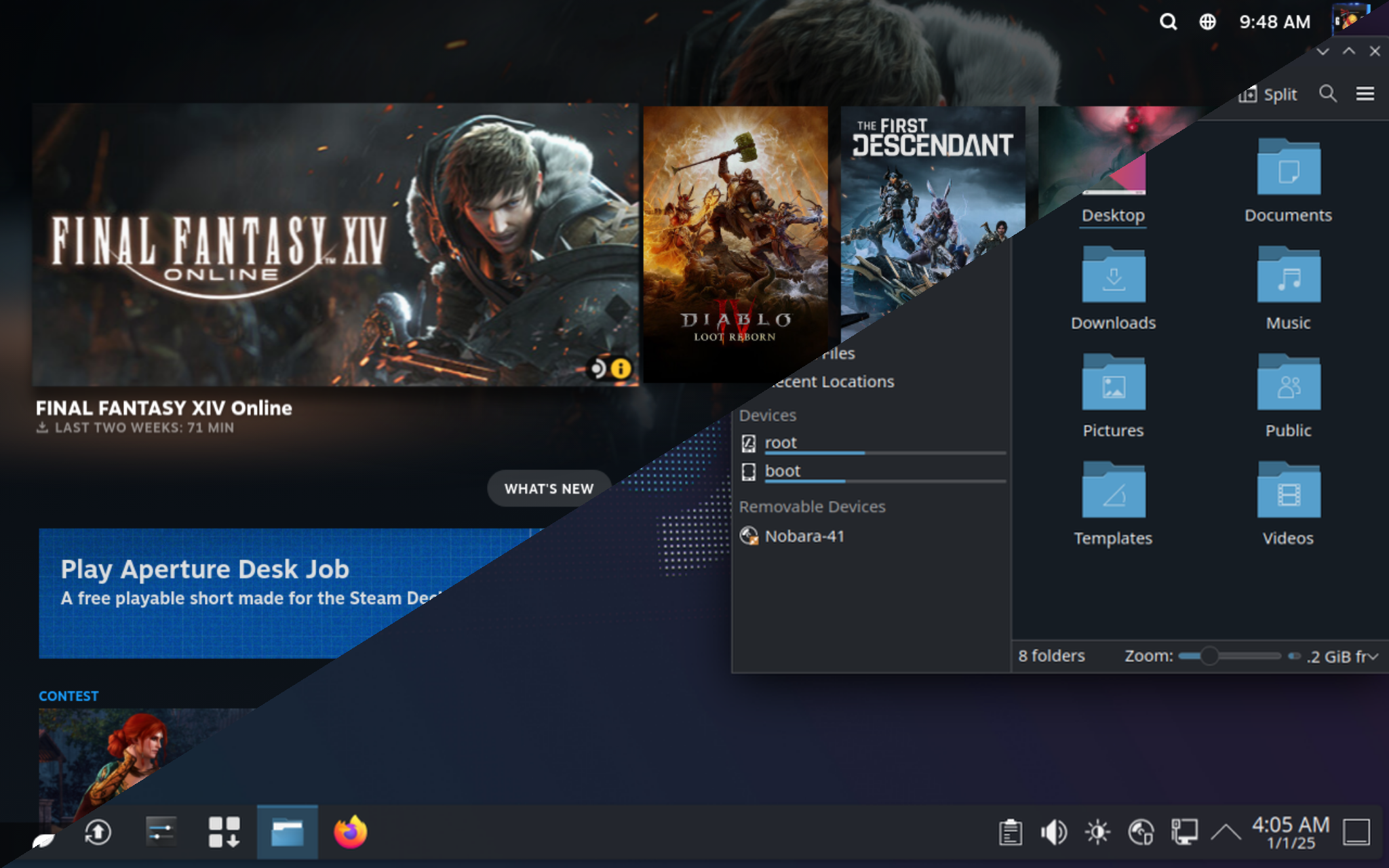 Nobara Steam HTPC interface